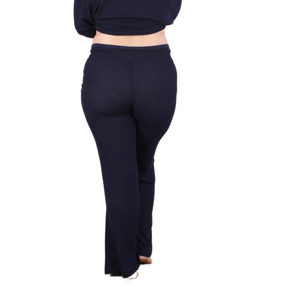 NEW UNDERSUMMERS soft and cozy waffle lounge set in navy - Picture 5 of 5